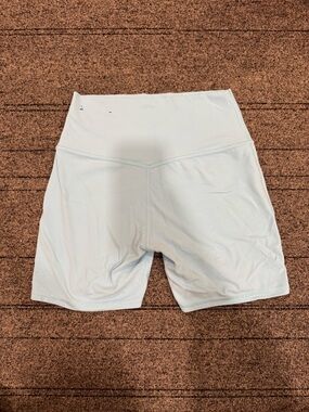 Abercrombie & Fitch Light Blue High-Waist Athletic Bike Shorts